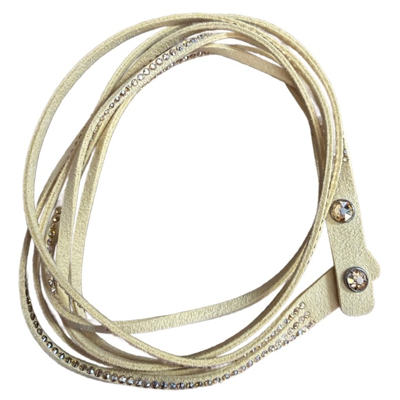 Touchstone Crystal Swarovski Cream Wrap Bracelet / Necklace - Picture 1 of 4